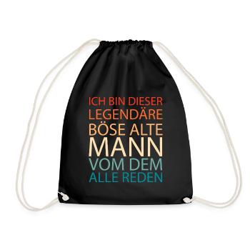 Schwarzer Humor Bser Alter Mann - Turnbeutel - Schwarz - Vorne