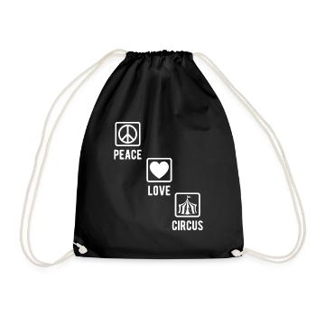 Circus Graphic Peace Love Circus Gift Idea - Drawstring Bag - black - Front
