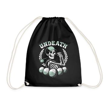Golf Golfer Golfing Skeleton Undeath - Drawstring Bag - black - Front