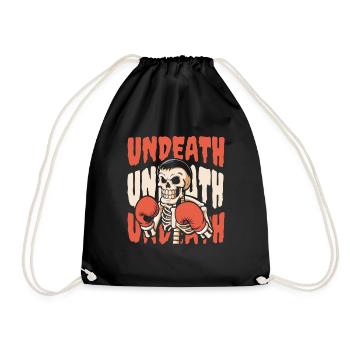 Boxing Boxer Skeleton Undeath - Drawstring Bag - black - Front