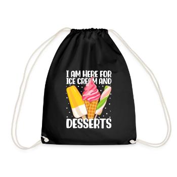 Je suis ici pour la crème glacée Pour les cadeaux d’amateurs de crème glacée - Sac de sport léger - noir - Devant