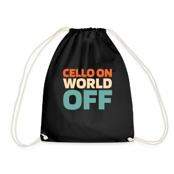 Cello Cellist Cello On World Off - Drawstring Bag - black - Front