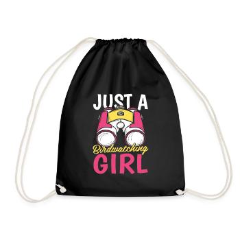 Birdwatcher Just A Birdwatching Girl - Drawstring Bag - black - Front