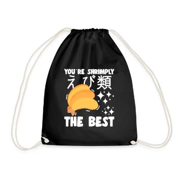 Sushi Lover Shrimply The Best - Turnbeutel - Schwarz - Vorne