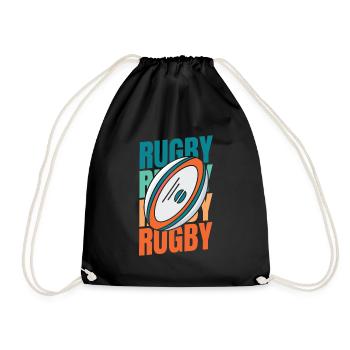 Rugby - Drawstring Bag - black - Front