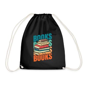 Book Bookworm Bookworm - Drawstring Bag - black - Front