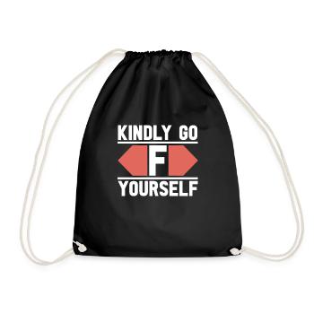 Black Humor Funny Go F Yourself - Drawstring Bag - black - Front
