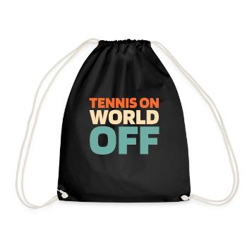 Tennis Tennis On World Off - Turnbeutel - Schwarz - Vorne