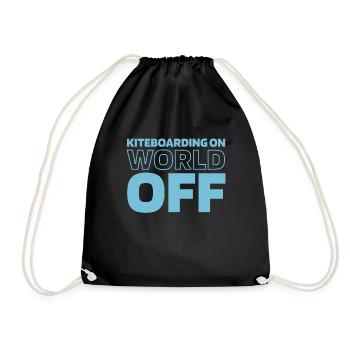 Kitesurfer Kitesurfing Kiting Kitesurfing - Drawstring Bag - black - Front