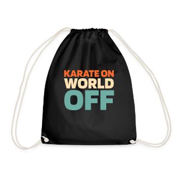 Karate Karate On World Off - Drawstring Bag - black - Front