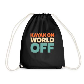 Kajaker Kayak On World Off - Turnbeutel - Schwarz - Vorne