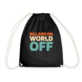 Billard Billard On World Off - Turnbeutel - Schwarz - Vorne