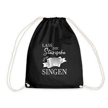 Styrian squeezebox Ziacha let the singing music - Drawstring Bag - black - Front