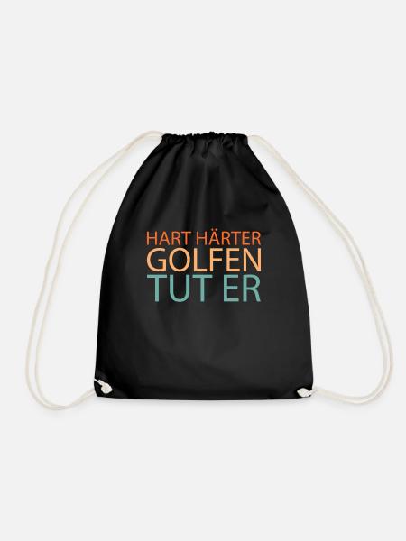Golf Golfer Golfen - Turnbeutel - Schwarz