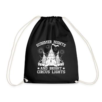 Circus Graphic Summer Night Circus Light Gift Idea - Drawstring Bag - black - Front