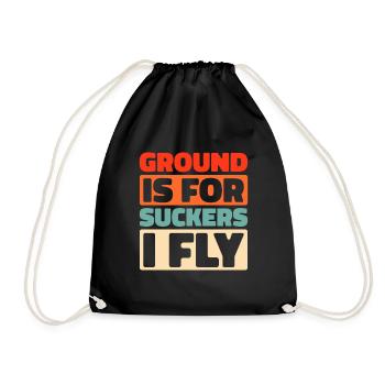 Paramotor paragliding - Drawstring Bag - black - Front