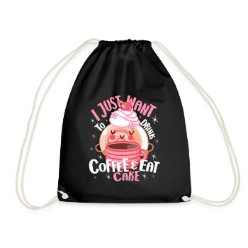 Cake Baker Just Want Eat Cake Cupcake - Turnbeutel - Schwarz - Vorne