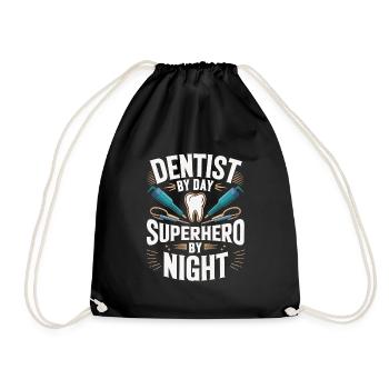 Zahnarzt Dentist - Turnbeutel - Schwarz - Vorne