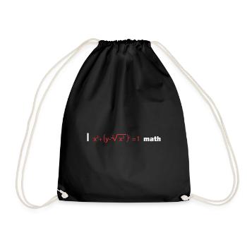 I love math teacher - Drawstring Bag - black - Front