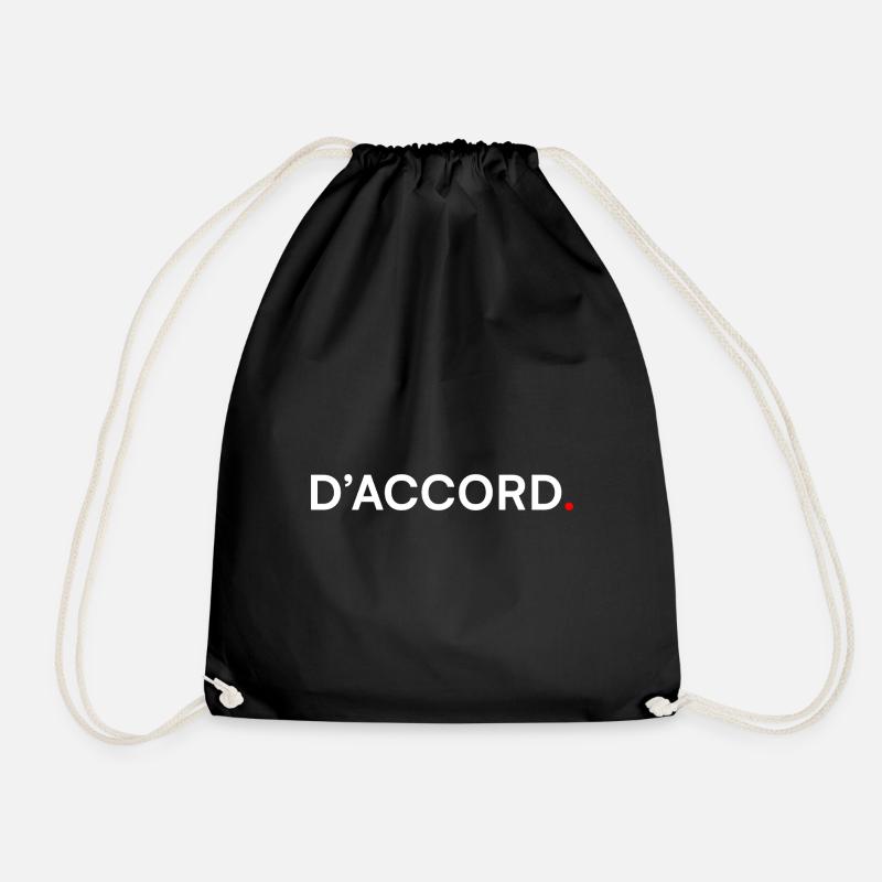 OKAY. Minimal Design, Subtle Humor - Drawstring Bag - black