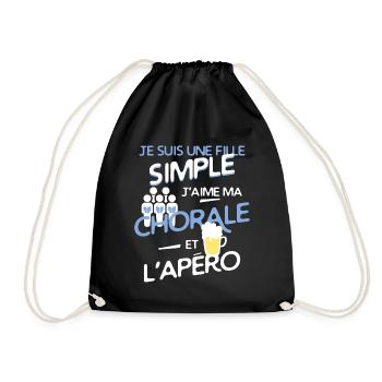 Chorale - une fille simple - Sac de sport léger - noir - Devant