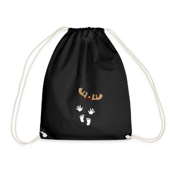 Geschenk Schwangere Frau Schwanger Schwangerschaft - Turnbeutel - Schwarz - Vorne