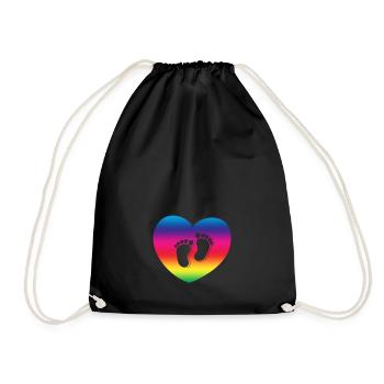 Geschenk Schwangere Frau Schwanger Schwangerschaft - Turnbeutel - Schwarz - Vorne