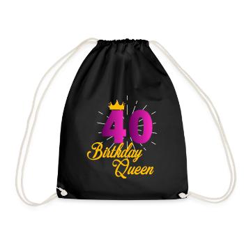 40 anniversaire reine t-shirt 40e anniversaire 1980 - Sac de sport léger - noir - Devant