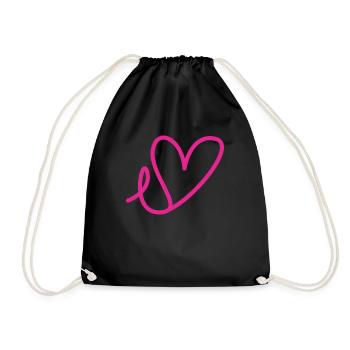 Breast cancer ribbon t-shirt gift - Drawstring Bag - black - Front