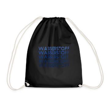 Wasserstoff Brennstoffzelle Hydrogen Fahrzeug - Turnbeutel - Schwarz - Vorne