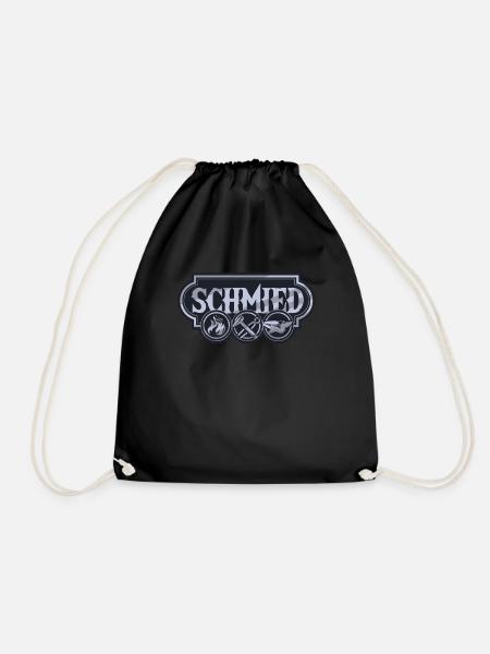 Blacksmith iron forging wrought iron gift - Drawstring Bag - black