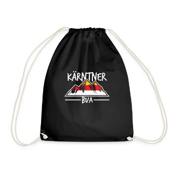 Kärnten Seen Kärntner Nudel Bua Lausbua Geschenk - Turnbeutel - Schwarz - Vorne
