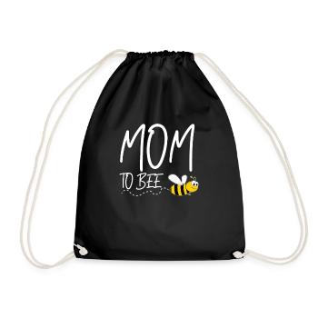 Mom To Bee T-Shirt Geschenk Werdende Mutter - Turnbeutel - Schwarz - Vorne