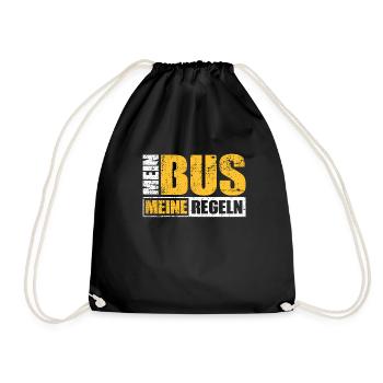 Busfahrer Omnibus Autobus Busreise Busunternehmen - Turnbeutel - Schwarz - Vorne