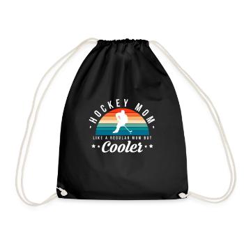 Hockey Mom Like A Regular Mom But Cooler - Drawstring Bag - black - Front