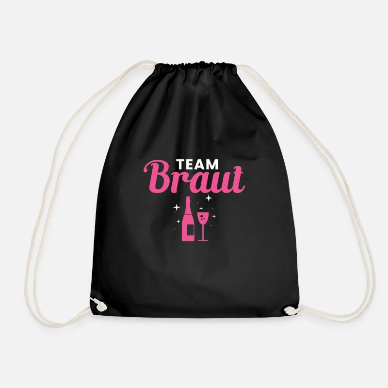 Team Braut Geschenk - Turnbeutel - Schwarz