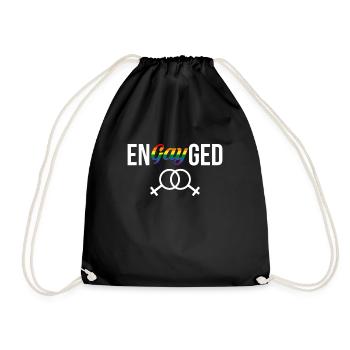 EnGAYged Geschenk Frauen Ehe - Turnbeutel - Schwarz - Vorne