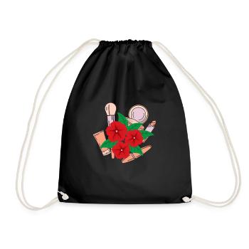 Makeup Artist Shirt Gift - Drawstring Bag - black - Front