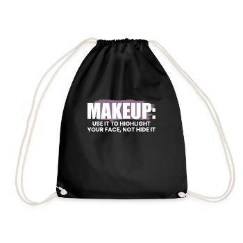 Makeup Artist Spruch Geschenk - Turnbeutel - Schwarz - Vorne