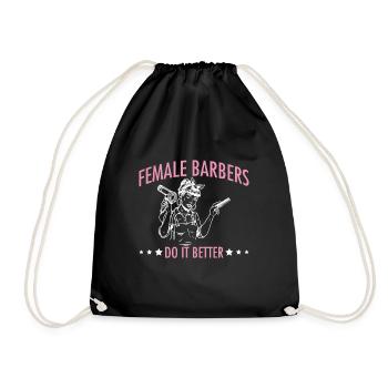 Female Barbers Do It Better - Drawstring Bag - black - Front