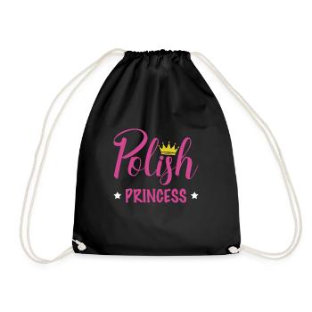 Polish Princess Shirt Geschenk Polin - Turnbeutel - Schwarz - Vorne