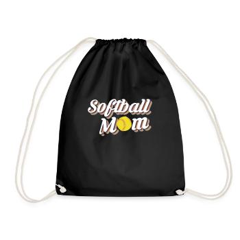 Softball Mom Shirt Geschenk - Turnbeutel - Schwarz - Vorne
