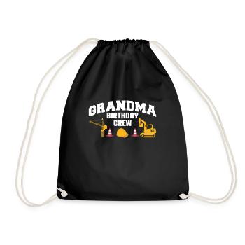 Grandma Birthday Crew Shirt Gift - Drawstring Bag - black - Front