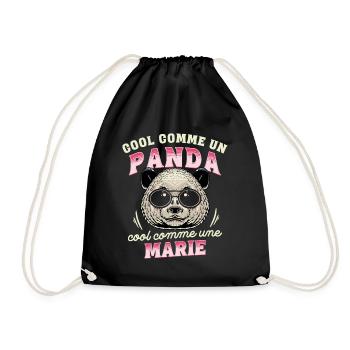 Cool Comme Un Panda, Cool Comme Une Marie - Sac de sport léger - noir - Devant