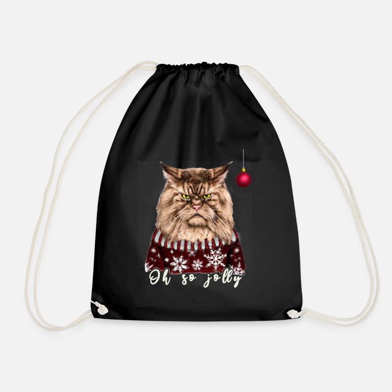 Grumpy Maine Coon Weihnachtskatze - Charity - Turnbeutel - Schwarz