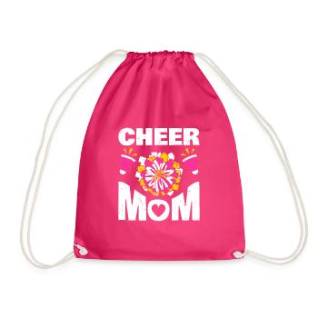 Cheer Mom Shirt Mutter Cheerleader Geschenk - Turnbeutel - Fuchsia - Vorne