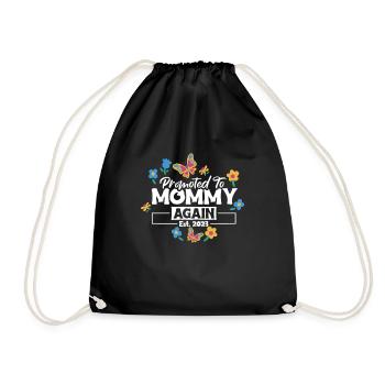 Promoted To Mommy Again 2023 Shirt - Turnbeutel - Schwarz - Vorne