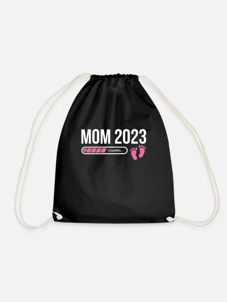 Mom 2023 Loading Shirt Geschenk - Turnbeutel - Schwarz