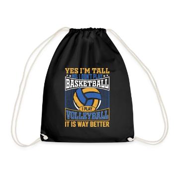 Grands amateurs de volley-ball - taille et volleyball - Sac de sport léger - noir - Devant