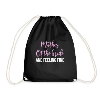 Brides Mom Mother Of The Bride Brautmutter Shirt - Turnbeutel - Schwarz - Vorne